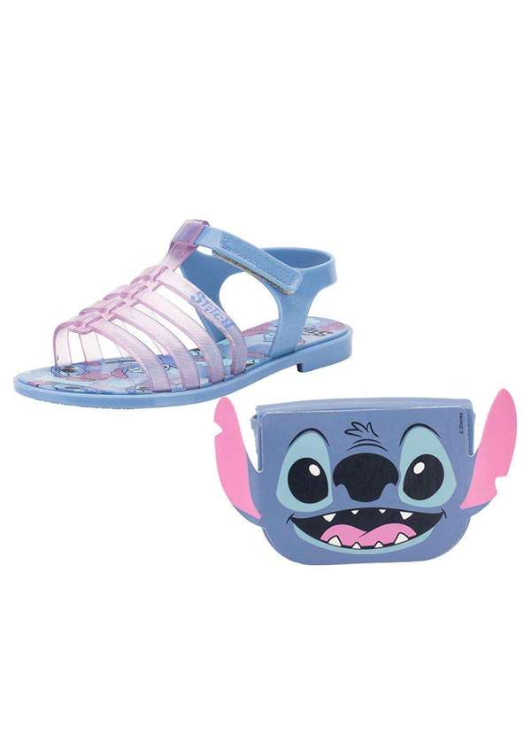Grendene Kids - Kit Sandália Infantil Stitch Clutch e Stitch Clutch Bag - Azul/Rosa