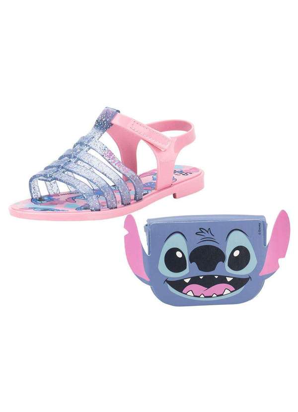 Grendene Kids - Kit Sandália Infantil Stitch Clutch e Stitch Clutch Bag - Rosa