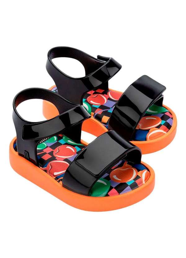 Melissa - Mini Melissa Jump Print Baby 33663 - Preto/Laranja