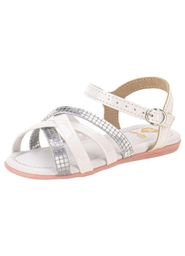 Molekinha - Sandália Infantil Baby Molekinha 2114274 - Branco/Prata
