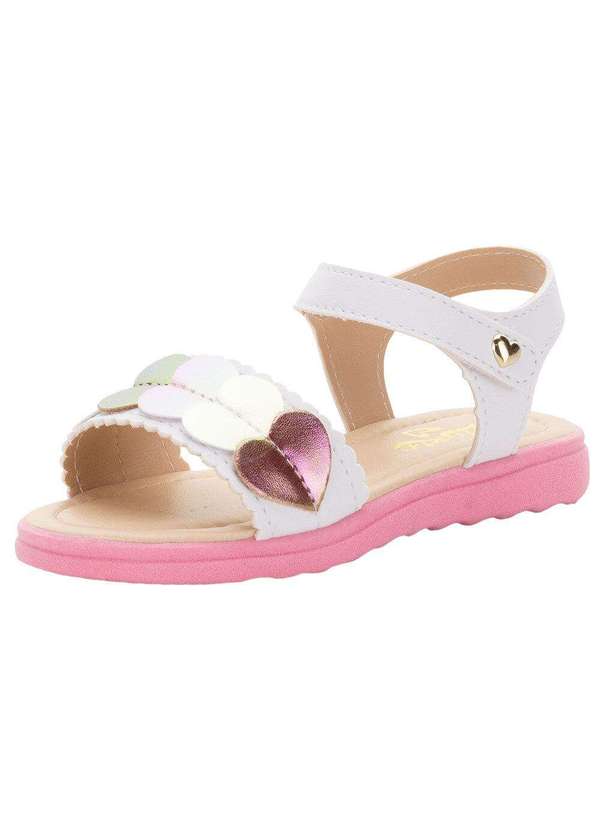 Lily Kids - Sandália Infantil Feminina Lily Kids - 10141 - Branco/Rosa