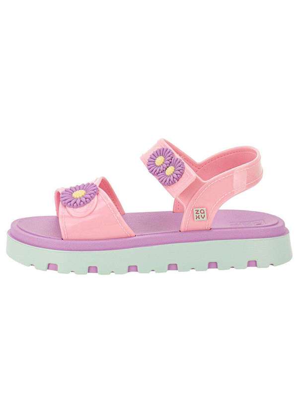 Zaxy - Sandália Infantil Flower Zaxynina 18997 - Rosa/Lilás 2