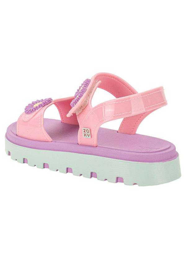 Zaxy - Sandália Infantil Flower Zaxynina 18997 - Rosa/Lilás 3