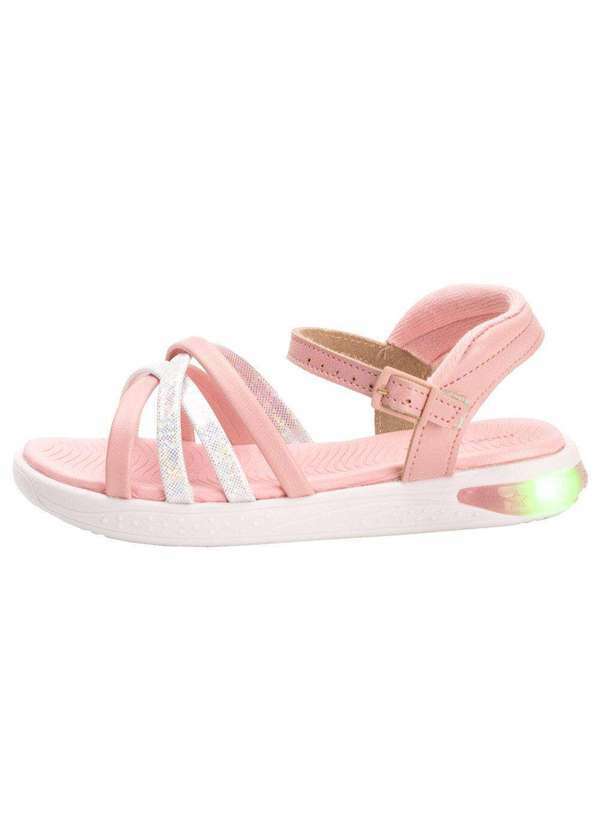 Molekinha - Sandália Infantil Led Baby Molekinha - 2730202 - Branco/Rosa 2