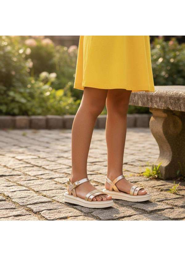 Orto Baby - Sandália Infantil Ortobaby 36016 Ouro/Rosado 2