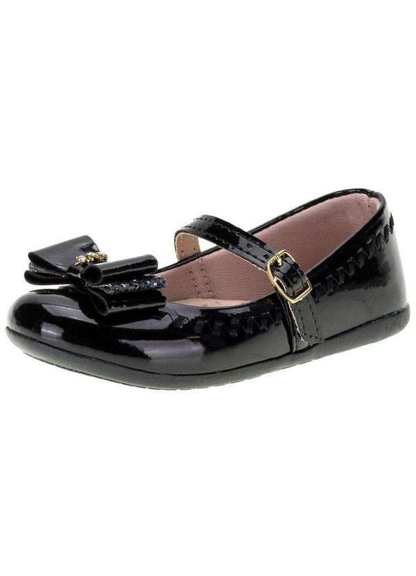 Lily Kids - Sapatilha Infantil Feminina Lily Kids - 18117 - Verniz/Preto