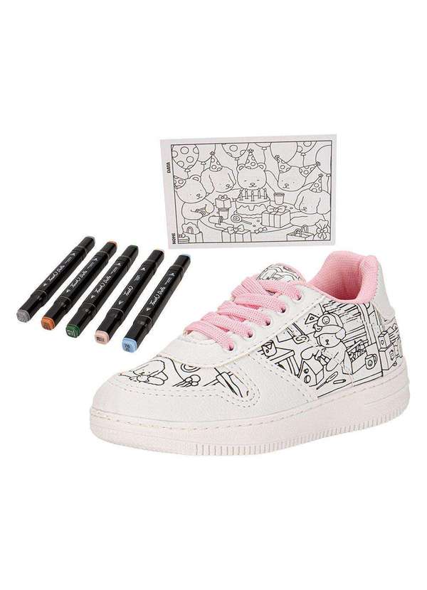 Minipé - Kit Tênis Infantil Goods e Caneta Touch Minipé Mp2549s - Branco/Rosa