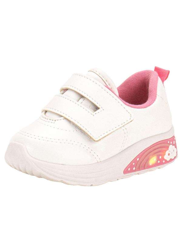 Molekinha - Tênis Infantil Baby Led Molekinha 2731205 - Branco/Rosa