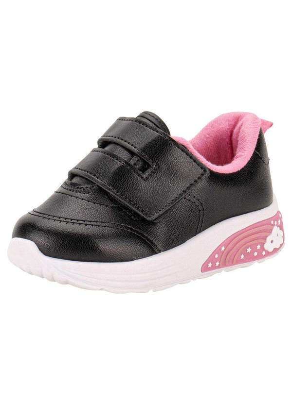 Molekinha - Tênis Infantil Baby Led Molekinha 2731205 - Preto/Rosa