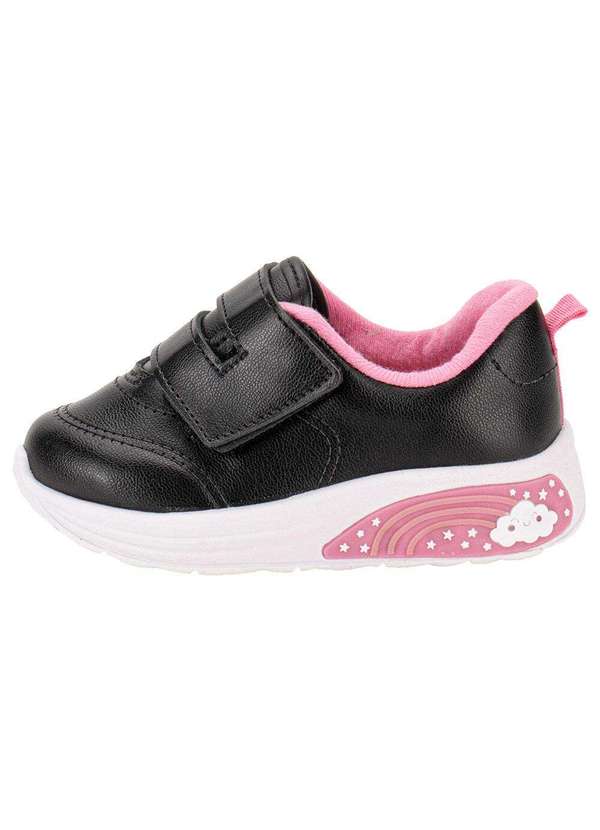 Molekinha - Tênis Infantil Baby Led Molekinha 2731205 - Preto/Rosa 2