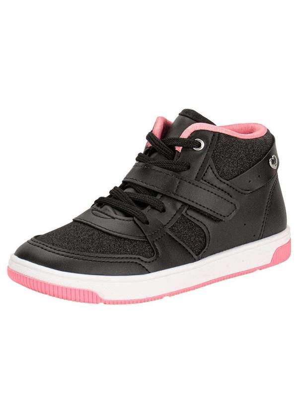 Kidy Tênis Infantil Cano Alto Astral Kidy 3290004 Preto/Rosa