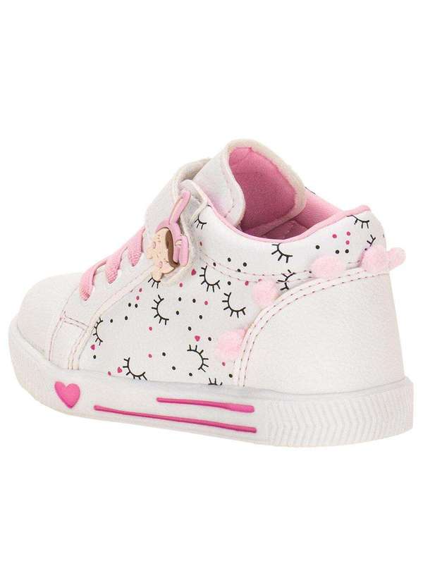 Linda Ju - Tênis Infantil Cano Alto Linda Jú 60221 - Branco/Rosa 3