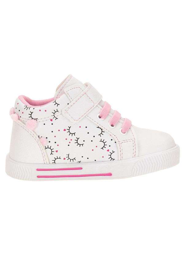 Linda Ju - Tênis Infantil Cano Alto Linda Jú 60221 - Branco/Rosa 5