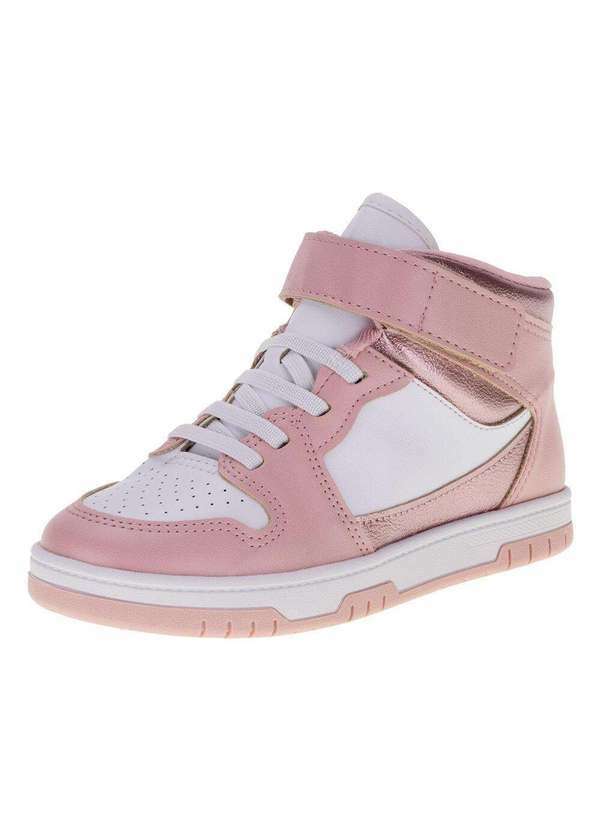 Molekinha - Tênis Infantil Cano Alto Molekinha 2562109 - Branco/Rosa