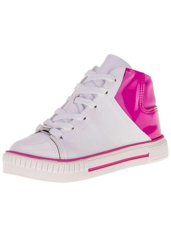 Molekinha - Tênis Infantil Cano Alto Molekinha - 2565103 - Branco/Rosa