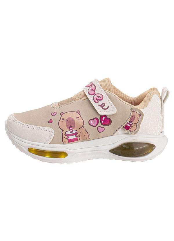 Minipé - Tênis Infantil Capivara Led Minipé Mp2530 - Branco/Bege 2