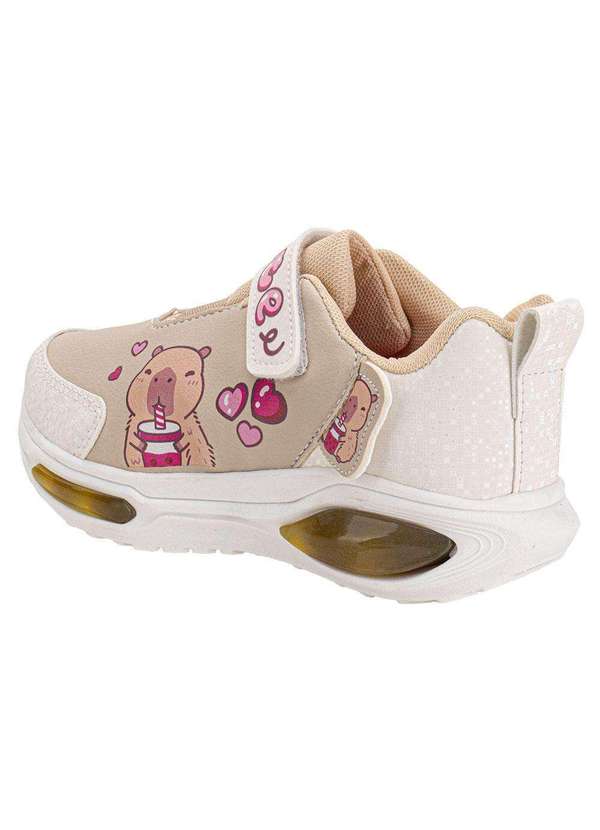 Minipé - Tênis Infantil Capivara Led Minipé Mp2530 - Branco/Bege 3