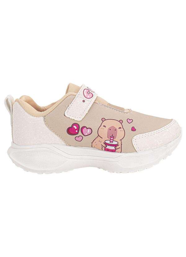 Minipé - Tênis Infantil Capivara Led Minipé Mp2530 - Branco/Bege 5