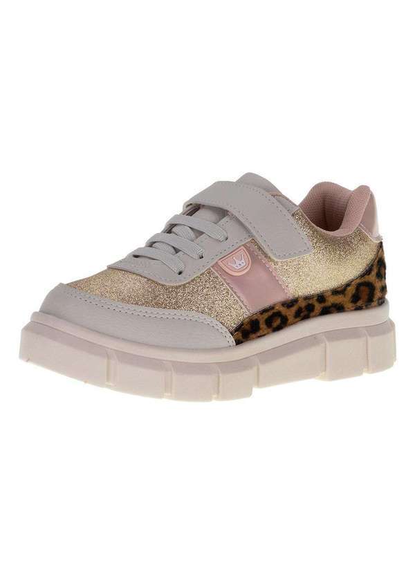 Jet Kids - Tênis Infantil Feminino Fashion Jet Kids - 50027 - Bege/Rosa