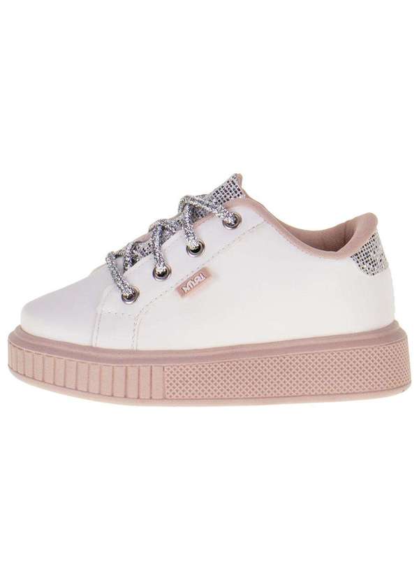 Nilqi - Tênis Infantil Feminino Gliter Nilqi - 020 - Branco/Rosa 2