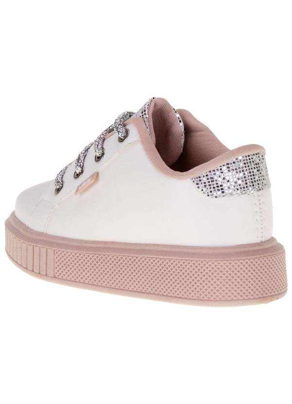 Nilqi - Tênis Infantil Feminino Gliter Nilqi - 020 - Branco/Rosa 3