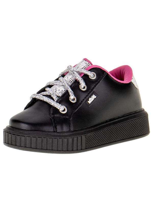 Nilqi - Tênis Infantil Feminino Gliter Nilqi - 020 - Preto/Rosa