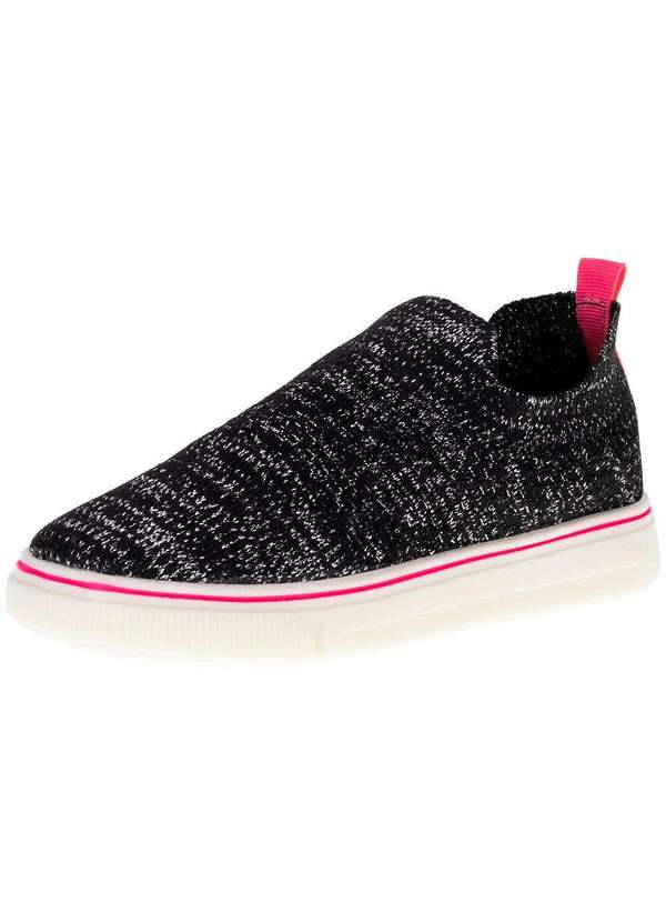 Minipé - Tênis Infantil Feminino Slip Minipé - Mp2313s - Preto/Rosa