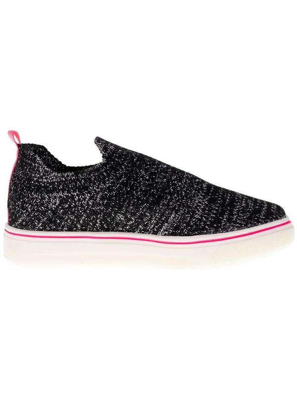 Minipé - Tênis Infantil Feminino Slip Minipé - Mp2313s - Preto/Rosa 5
