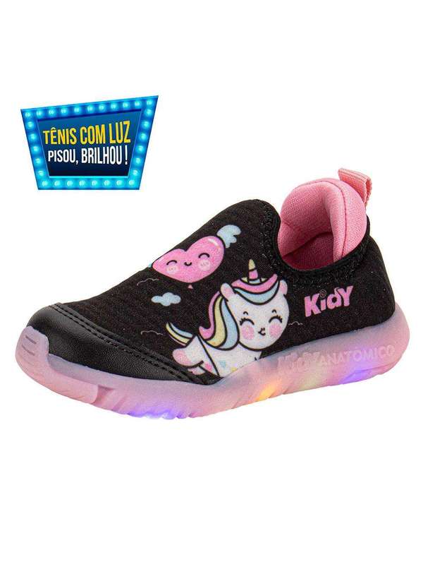 Kidy - Tênis Infantil Flex Ligth Kidy 0201198 - Preto/Rosa