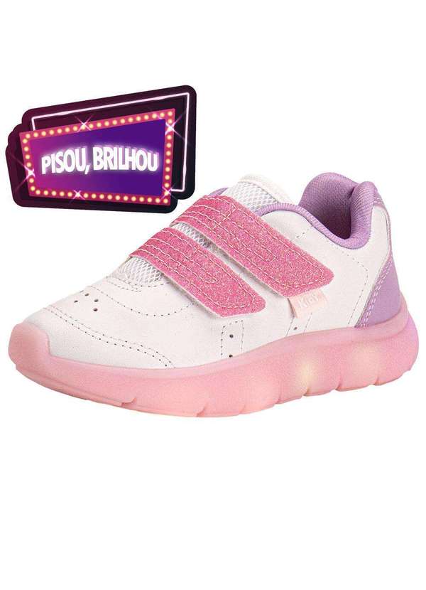 Kidy - Tênis Infantil Led Flex Light Kidy 0201211 Branco/Rosa