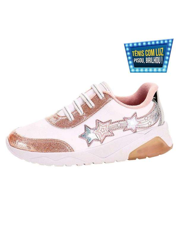 Molekinha - Tênis Infantil Led Molekinha 2571307 - Branco/Rosa 1