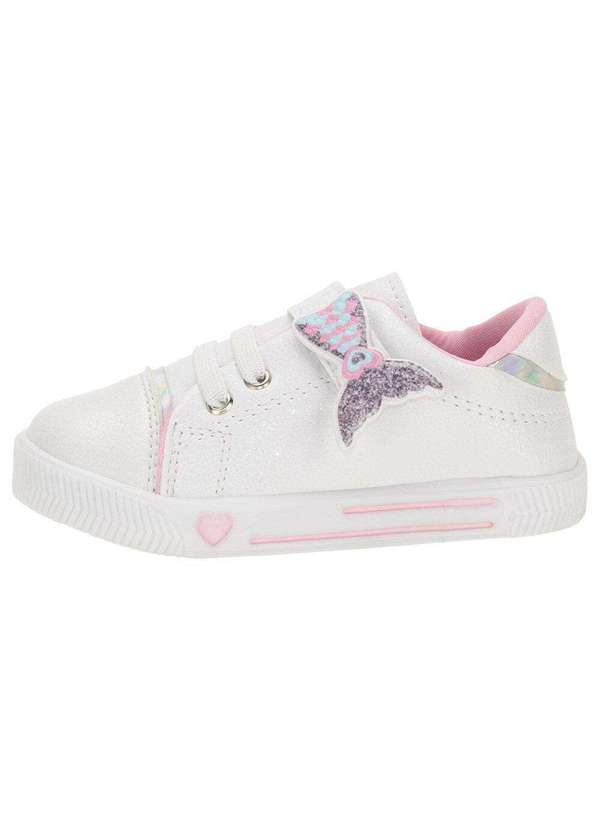 Linda Ju - Tênis Infantil Linda Jú - 15551 - Branco/Rosa 02 2