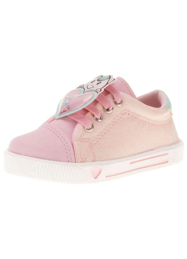 Linda Ju - Tênis Infantil Linda Jú - 15551 - Branco/Rosa