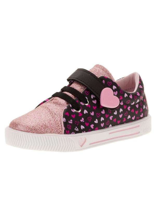 Linda Ju - Tênis Infantil Linda Jú - 15551 - Preto/Rosa 01