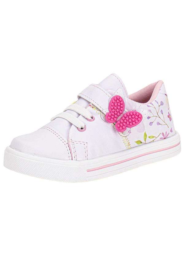 Linda Ju - Tênis Infantil Linda Jú - 15551 Branco/Rosa 06