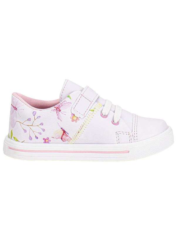 Linda Ju - Tênis Infantil Linda Jú - 15551 Branco/Rosa 06 5