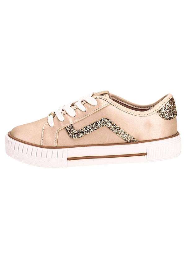 Molekinha - Tênis Infantil Molekinha 2565109 - Bege/Ouro 2