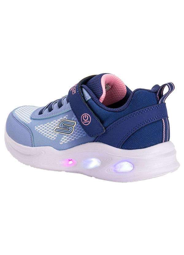 Skechers - Tênis Infantil S Ligths Sola Glow Ombre Deluxe Skechers 303714l - Azul 3