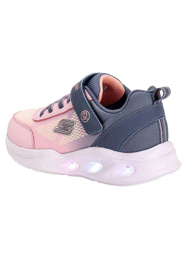 Skechers - Tênis Infantil S Ligths Sola Glow Ombre Deluxe Skechers 303714l - Cinza/Rosa 3
