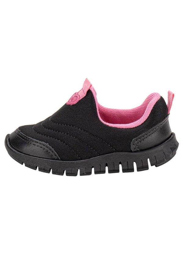 Molekinha - Tênis Infantil Slip On Baby Molekinha 2736100 - Preto/Rosa 2