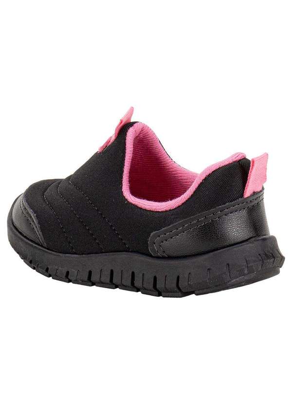 Molekinha - Tênis Infantil Slip On Baby Molekinha 2736100 - Preto/Rosa 3