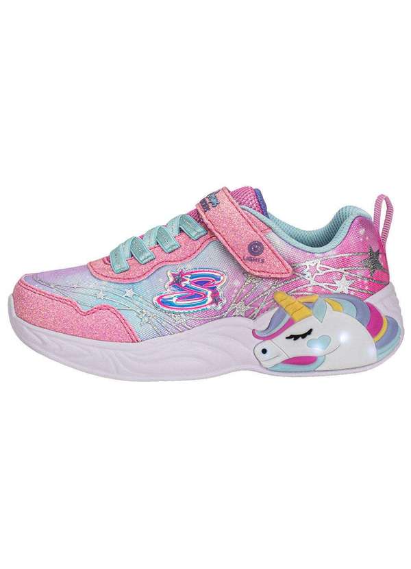 Skechers - Tênis Infantil Unicorn Dreams Wishful Magic Ligths Skechers - Rosa/Azul 2