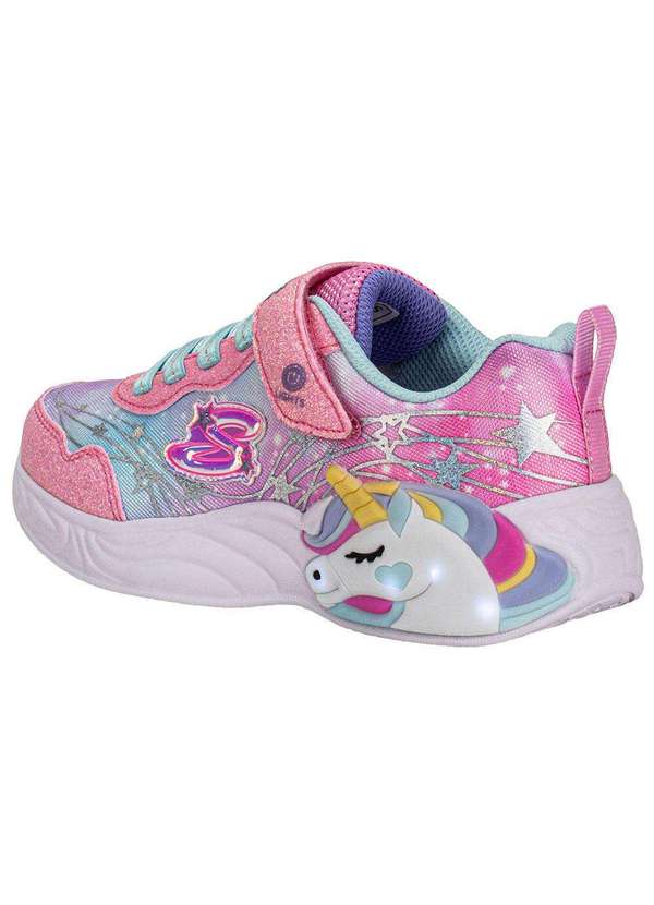 Skechers - Tênis Infantil Unicorn Dreams Wishful Magic Ligths Skechers - Rosa/Azul 3