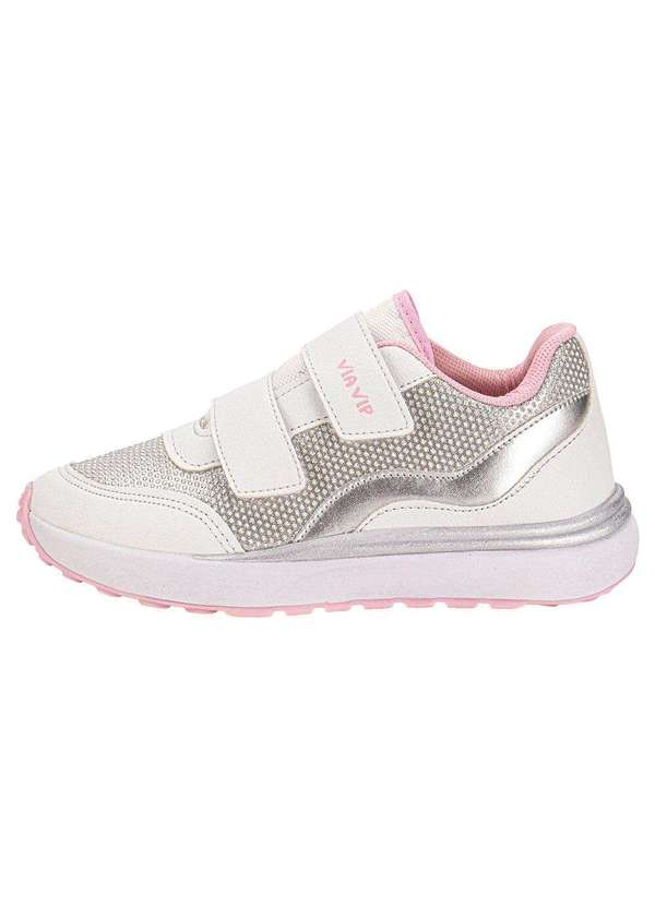 Via Vip - Tênis Infantil Via Vip Vnj3008 - Branco/Rosa 2