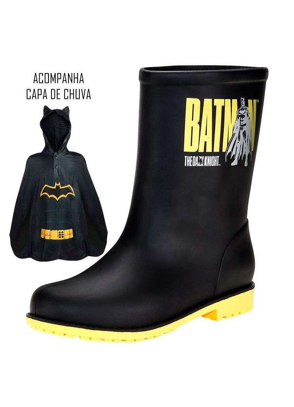 Grendene Kids Kit Galocha Infantil Batman Rain e Capa de Chuva Grendene  Kids Preto/Amarelo