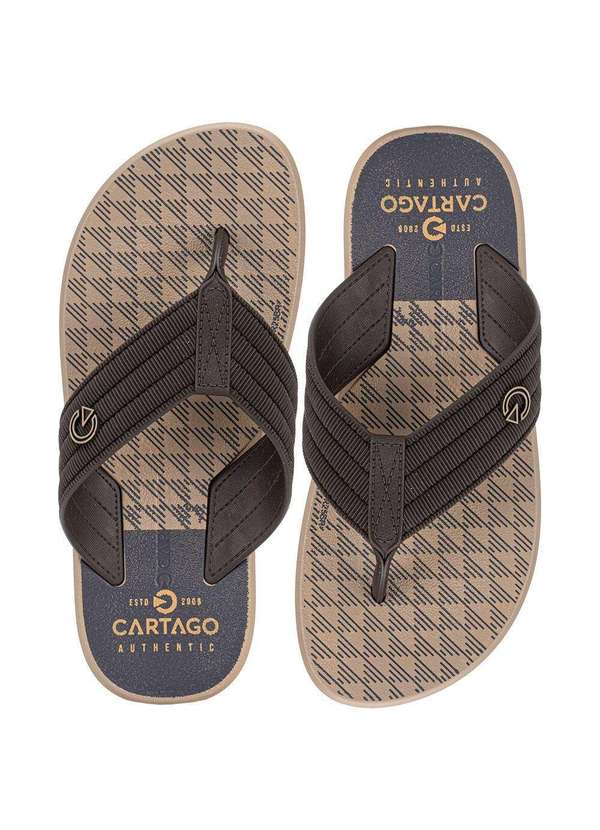 Cartago - Chinelo Infantil Montreal Cartago 12515 Café/Bege