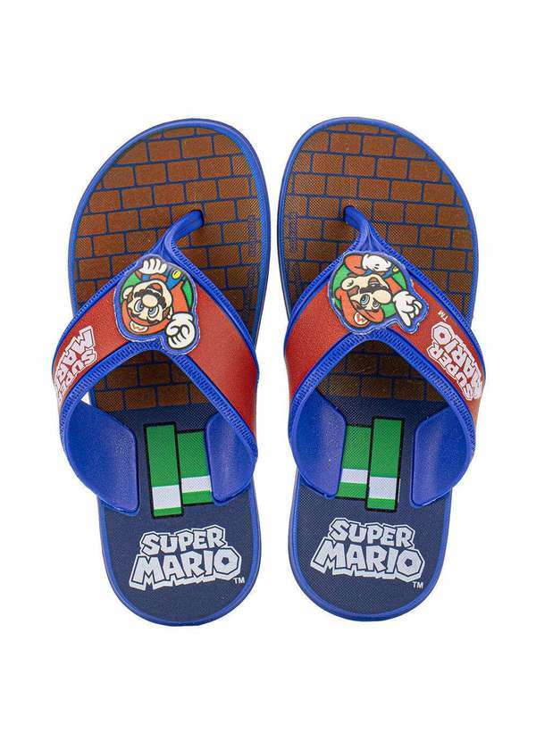 Grendene Kids - Chinelo Infantil Super Mario Star Grendene Kids 23153 - Azul