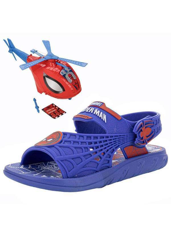 Grendene Kids - Kit Papete Infantil Homem Aranha e Helicóptero Grendene Kids - Azul/Vermelho