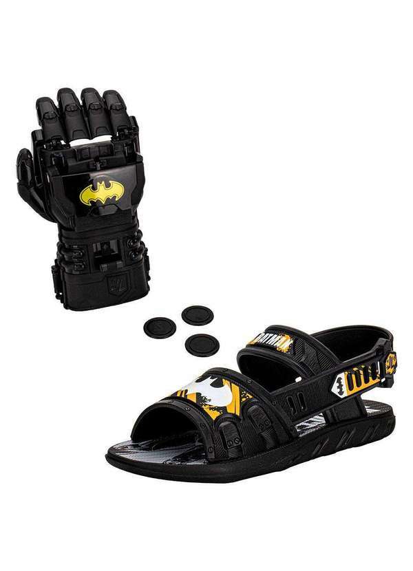 Grendene Kids - Kit Papete Infantil Liga da Justiça Action e Luva Grendene Kids - Preto/Amarelo