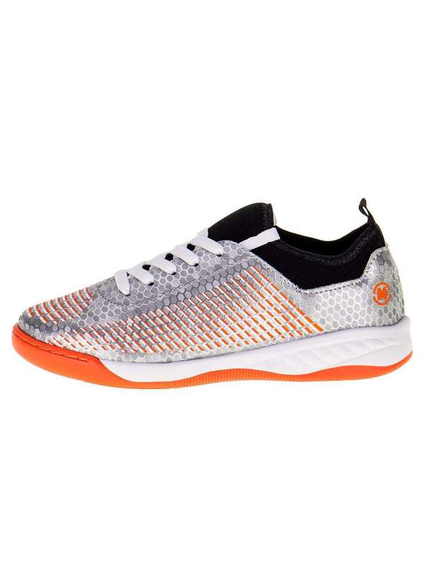 Molekinho - Chuteira Infantil Futsal Molekinho - 2856106 - Cinza/Laranja 2